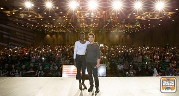 Gabriel Monroe Eckert and Star of The Walking Dead, Danai Gurira at Salt Lake Comic Con.