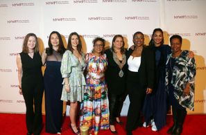 NYWIFT Board members Gretchen McGowan, Christina Kiely, Kim Jackson, Rachel Watanabe-Batton, Audrey Rosenberg, Leslie Fi