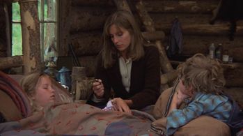 Susan Damante, Hollye Holmes, and Ham Larsen in The Adventures of the Wilderness Family (1975)