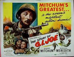 Robert Mitchum, Wally Cassell, and Yolanda Lacca in Story of G.I. Joe (1945)