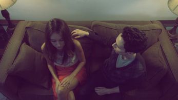 Ashley Morey (Sarah Miles) and Zachary J. Luna (David Whiting) in The David Whiting Story (2014).