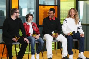 Olan Prenatt, Jonah Hill, Sunny Suljic, and Na-kel Smith at an event for Mid90s (2018)