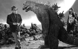 Haruo Nakajima and Eiji Tsuburaya in Invasion of Astro-Monster (1965)