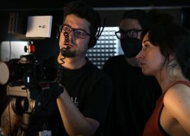 Luis Tinoco during the shooting of the feature film The Antares Paradox