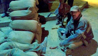 DP. Benedict Neuenfels resting after shooting a bombing scene