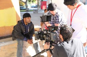 Edreace Purmul, Merrick McCartha, and Rebecca Reyes in The Playground (2017)