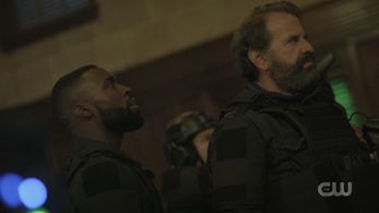 Bill Duke, Thomas K. Belgrey, and Tosin Morohunfola in Black Lightning (2017)