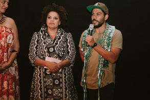 Kiel McNaughton, Marina McCartney, and Amberley Jo Aumua at an event for Vai (2019)