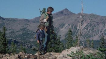 Ham Larsen and Robert Logan in The Adventures of the Wilderness Family (1975)