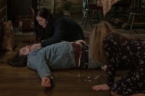 Annie Murphy, Mary Hollis Inboden, and Alex Bonifer in Kevin Can F**k Himself: Mrs. McRoberts Is Dead (2022)