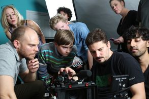 Trevor Brooks on set of 