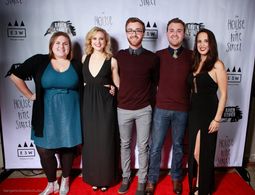 Natalie Pellegrini with co-star Emily Goss, directors Austin and Aaron Keeling and producer Natalie Jones at the LA prem