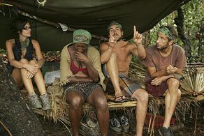Tamara Johnson, James Thomas Jr., Erinn Lobdell, and Stephen Fishbach in Survivor (2000)