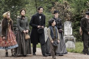 Adrien Brody, Emily Hampshire, Jennifer Ens, Sirena Gulamgaus, and Ian Ho in Chapelwaite (2021)