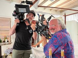 Shaun Piccinino and Brad Rushing filming a scene in Nevis