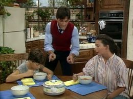 Scott Baio, April Lerman, and Michael Pearlman in Charles in Charge (1984)