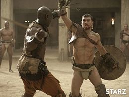 Shane Blakey, Peter Mensah, and Andy Whitfield in Spartacus (2010)