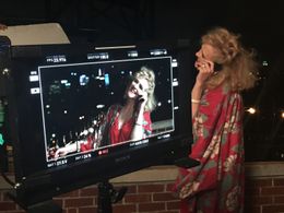 Playing Kitty Kincaid on set of Sure-Fire