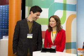 Ellie Kemper and Drew Gehling in Unbreakable Kimmy Schmidt (2015)