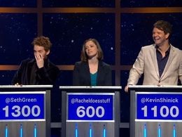 Seth Green, Kevin Shinick, and Rachel Bloom in @midnight (2013)