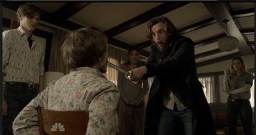 Ambyr Childers, Mark L. Young, Abby Miller, Gethin Anthony, and Jefferson White in Aquarius (2015)