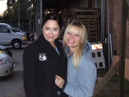 On the set with Julie McCullough, 