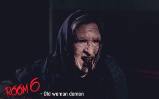 Action actor, Misty Rosas, playing the role of the Old Lady Demon and doing incredible stunts too while in full, prosthe