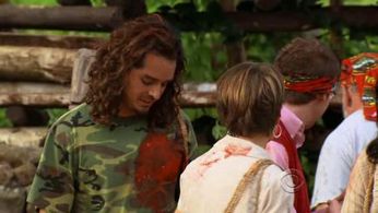 Mark Caruso, Oscar Lusth, and Dawn Meehan in Survivor (2000)