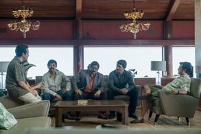 Fermín Martínez, Gorka Lasaosa, Alfonso Dosal, Alejandro Edda, Francisco Barreiro, and Mayra Hermosillo in Narcos: Mexic