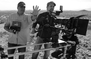On set with Director Bryan H. Carroll and DP Doug Cheney