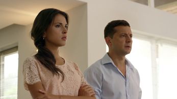 Volodymyr Zelenskyy and Anastasiya Chepelyuk in Servant of the People 2 (2016)