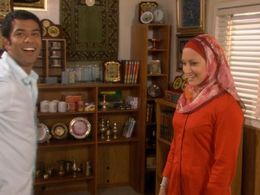 Zaib Shaikh and Sitara Hewitt in Little Mosque on the Prairie (2007)