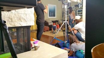 Kai Wener on the set of Evolve 