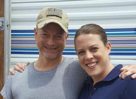 Will Gardner candid set still with Gary Sinise and Merritt C. Glover