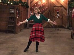 Ready for a Christmas Barn Party on the set of Christmas a la Mode