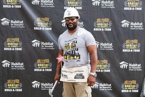 Darius Cottrell working hard with Habitat for Humanity LA