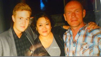 JÄGARNA 2 Red carpet premier. Editha Domingo ,Thomas Hedegran and Kim Tjernstrom (supporting young actor in Jägarna 2)