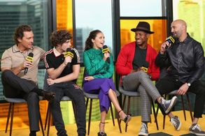 Matthew McConaughey, Yann Demange, Bel Powley, Jonathan Majors, and Richie Merritt at an event for White Boy Rick (2018)