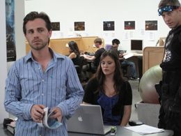 Maggie Contreras, Rider Strong, and Dino Antoniou.