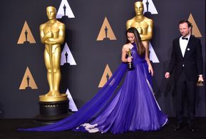 Joanna Natasegara and Orlando von Einsiedel at an event for The Oscars (2017)