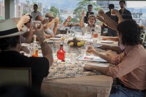 Wagner Moura, Juan Pablo Raba, Christian Tappan, and Julián Díaz in Narcos (2015)