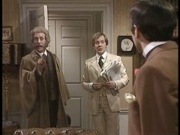 Anthony Valentine, Victor Carin, and Christopher Strauli in Raffles (1975)