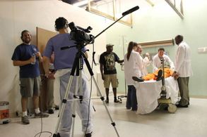 on the set of Grisley