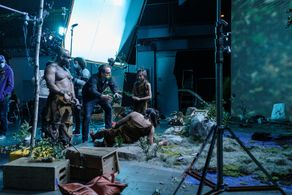 On the virtual production set of Lion and the Firebird (2022)