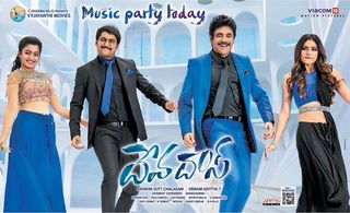 Nagarjuna Akkineni, Nani, Aakanksha Singh, and Rashmika Mandanna in Devadas (2018)