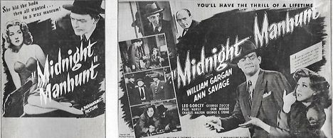 Don Beddoe, William Gargan, Charles Halton, Ann Savage, George E. Stone, and George Zucco in Midnight Manhunt (1945)