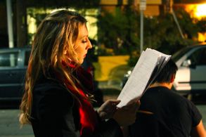 On the set of FRIENDED TO DEATH.