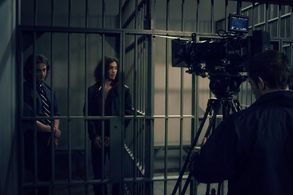 Ed Ricker (Mr. Eleven) and Carter (Mr. Twelve) on the set of Live Evil (2015).