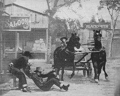 Cliff Edwards, Tim Holt, and Nell O'Day in Pirates of the Prairie (1942)