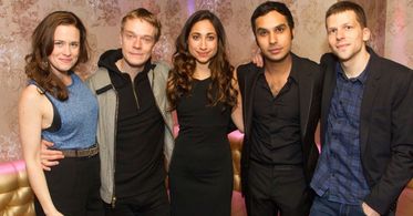 Jesse Eisenberg, Alfie Allen, Annapurna Sriram, Kunal Nayyar, and Erin Darke